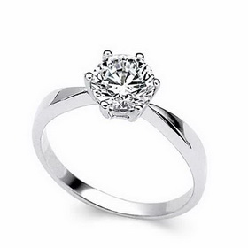 Female Handmade Solid White Gold Natural Polished Diamond Ring