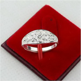 Rhodium Plated Clear Crystals Rose Flower Adjustable Ring