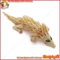 Ladies Gold Plated Crystal Pangolin Shape Also Used As Pendant Middle Size Unique Brooch
