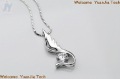 Female Silver Plating Diamond Swan Design Pendant