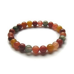 Natural Mix Hair Quartz Round Beads Colourful Bracelet