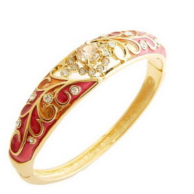 Never Fade Platinum Plating Brown Zircon Fashion Copper Alloy Bracelet