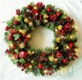 PVC Plastic Christmas Classic Red Lights Decorative Flowers