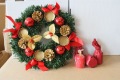 Red Christmas Candle Flowers Decoration