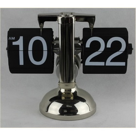 Metal Silver And Black Mechanical HE0081 Table Clocks