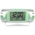 Durable Plastic with Backlight & Thermometer LCD Digital Snooze Mode with Calendar Green Alarm Clock