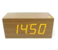 Digital Rectangular Wooden LED Desk Clock
