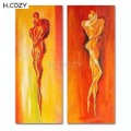 100% Hand Painted Modern Art On Canvas Oil Paintings Figure VBZ1001