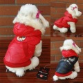 Double-sided Cotton Fur Collar Eco-Friendly Waterproof Red Pet Coat