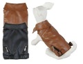 Fashion Design Leather Zipper Lapel Dog Clothes