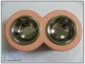 Eight-Shape High-Class Leather Stainless Steel Pet Feeder