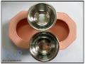 Boat-Shape High-Class Leather Stainless Steel Pet Bowls