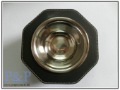 High-Class Black Leather Stainless Steel Octagon-Shape Pet Bowls