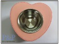 Heart-Shaped Special Leather Stainless Steel Pet Bowls