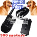 Black Remote Dogs Trainer Bark Stop Collar (Static Shock + Vibration + Whistle) Control 2 Dogs