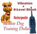 Rechargeable VIBRATION + Static Shock 6 Levels Small / Medium / Big Stubborn Dog Remote Trainning