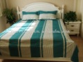 Flat and Smooth Chinese Traditional Eco-friendly Pure Cotton Handmade Blue & White Stripes Bedding Set