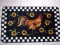 100% Acrylic Wool Embroidered Stripe Floor Mat Cushion Carpet