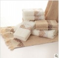 Jacquard Elegant Fabric Towel Apricot Rice 100% Cotton