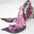 Twill Silk Crepe Satin Black Edge Big Hand Towel