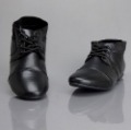 Men's Comfortable Trendy Black Thin Sole Leather Lace-up Shoes