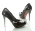 Women's Black PU High Heel Lady Trends Style Bridal Shoes
