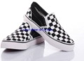 Men's Casual Cavas Grid Slip-On Rubber Sole Flat Shoes