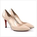 Ladies Leaked Toe Rubber Insole Bright Leather High Heeled Shoes