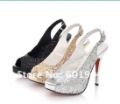 Autumn Classical Glitter Paillette High Heels Peep Toe Platform Pumps Shoes