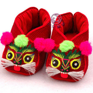 Classic Hand Sew Embroidered Soft Auspicious Longevity Baby Boots