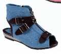Girls Fancy Rivet Fish Mouth Zipper Sandals