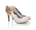 Fashionable Ladies' PU High Heels Feathers Platform Shoes