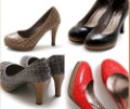 Ladies' Leather High Heel Slip-On Round Toe Platform Shoes
