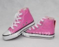 Pink Tall Lace Style Baby Breathable Lace-Up Canvas Shoes
