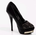 Women's Rhinestone Suede & Leather Vamp High Heel Shoes