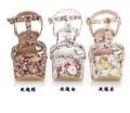 Ladies Three Colours Rose Design Hollow Wedges High-heels Sandals