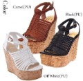 Ladies' Roma Buckled Hollow Buckle Wedges High Heeled Clogs