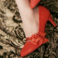 Women Fashion and Sexy Flowers High-heeled Dance Shoes