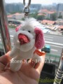 10cm NICI Pink Earring Dog Stuffed Key Chain