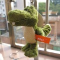 NICI Green Crocodile Stuffed Key Chain 4.5"NEW Plush Animal