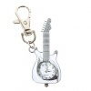 Amanda49 Fashion Guitar Shaped Pocket Quartz Watch with Key Chain (White)