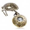 Amanda49 New Style Roman Pocket Watch with Flower Pattern&Chain