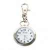 Amanda49 Fashion Circle Shaped Luminous Hands Pocket Quartz Watch with Key Chain