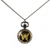 Amanda49 Antique Style Roman Copper Butterfly Pattern Pocket Watch With Chain Belt