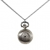 Amanda49 Antique Style Roman Pore Pattern Pocket Watch With Chain Belt (Silver)