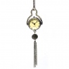 Amanda49 Antique Style Roman Round Shaped Transparent Glass Design Golden Pocket Watch with Chain