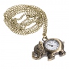 Amanda49 Style Europe Elephant Design Copper Pocket Watch with Chain