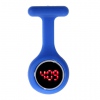 Amanda49 Chic Round Mirror Red Digital LED Watch Light Fob Nurse Watch with Pin - Blue