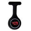 Amanda49 Chic Round Mirror Red Digital LED Watch Light Fob Nurse Watch with Pin - Black