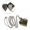 Amanda49 Retro Style Bronzen Pocket Quartz Watch Pendant with Heart Shaped Pocket Watch